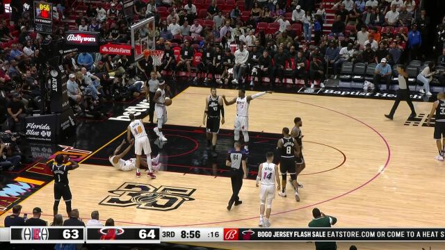 快船vs热火第3节英文原声回放