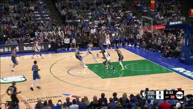 哈登瞒天过海转身妙传 哈里斯篮下吃饼不负众望