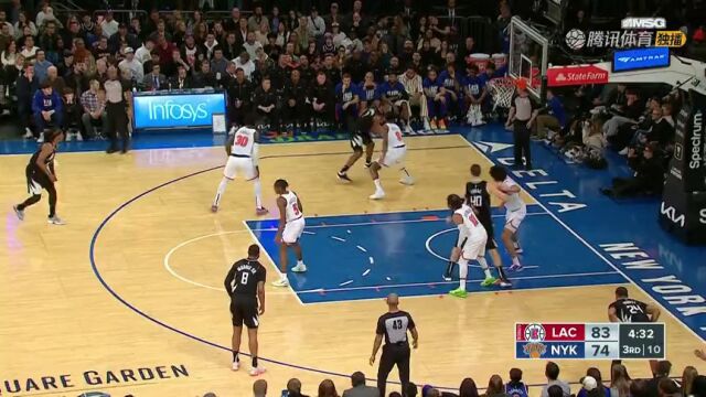 NBA常规赛：快船vs尼克斯第3节中文解说回放