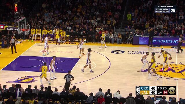 雷霆vs湖人精华回放 詹姆斯加冕历史得分王空砍38+7