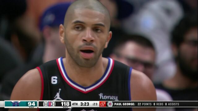 NBA常规赛：黄蜂vs快船第4节英文原声回放