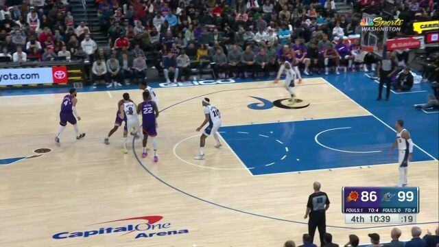 NBA常规赛：太阳vs奇才第4节英文原声回放