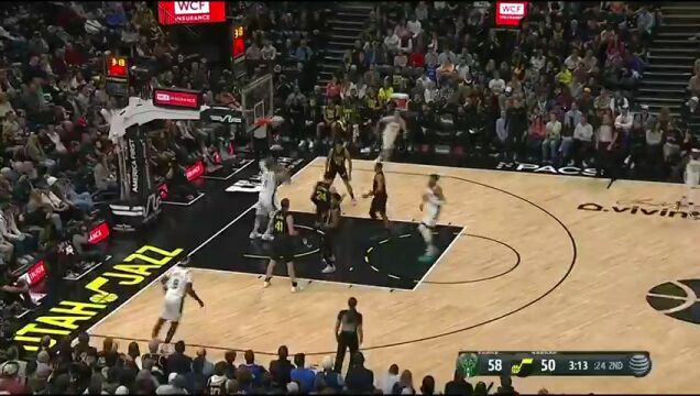 NBA常规赛：雄鹿vs爵士第2节中文解说回放