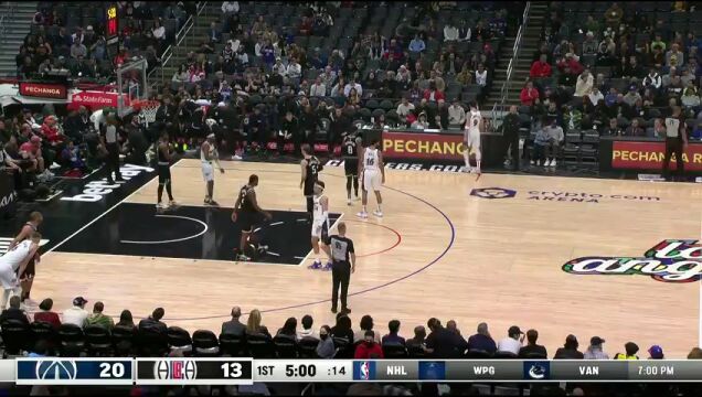 NBA常规赛：奇才vs快船第1节中文解说回放