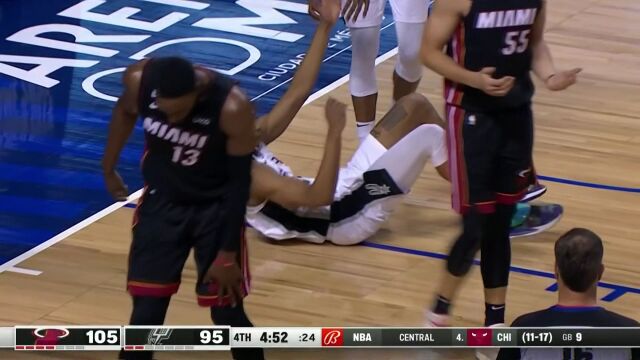 NBA常规赛：热火vs马刺第4节中文解说回放