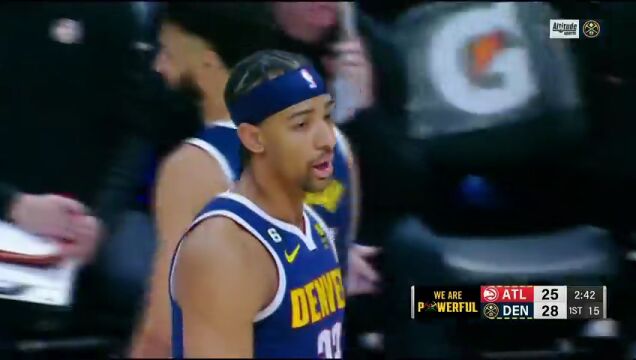 NBA常规赛：老鹰vs掘金第1节英文原声回放