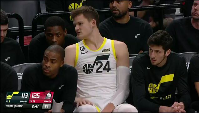 NBA常规赛：爵士vs开拓者第4节 英文解说回放