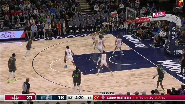  NBA常规赛：火箭vs森林狼第1节中文解说回放