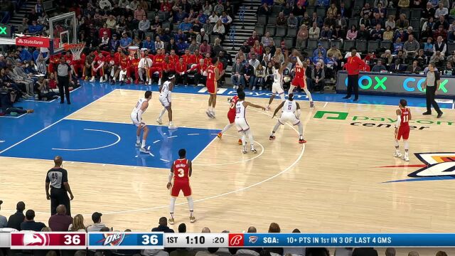 老鹰137-132雷霆 特雷杨33分老鹰全民皆兵险胜雷霆