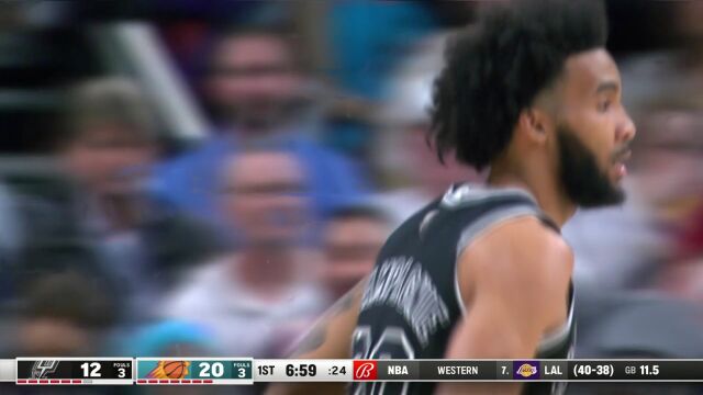 NBA常规赛：马刺vs太阳第1节英文原声回放