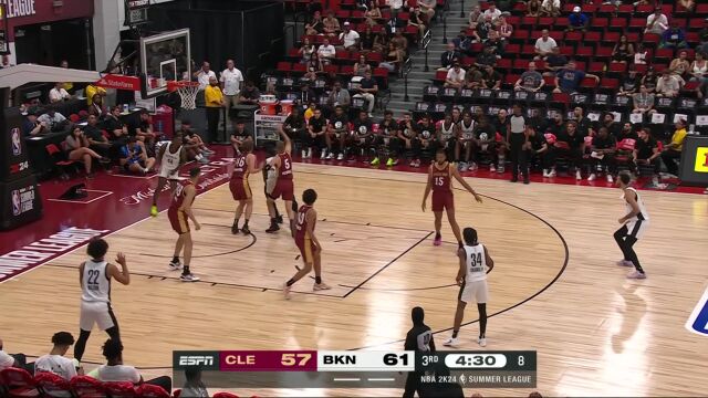 NBA夏季联赛：骑士vs篮网第3节中文解说回放