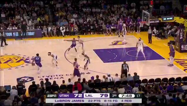 NBA常规赛：爵士vs湖人中文解说全场回放