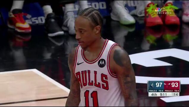 NBA常规赛：森林狼vs公牛第4节英文原声回放