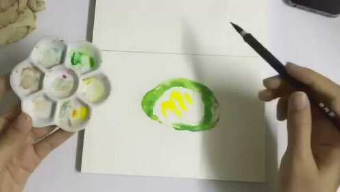 【水彩】网红青团绘画过程