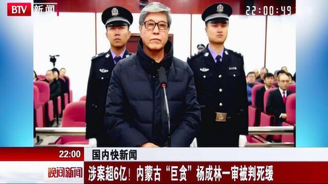 涉案超6亿!内蒙古“巨贪”杨成林一审被判死缓