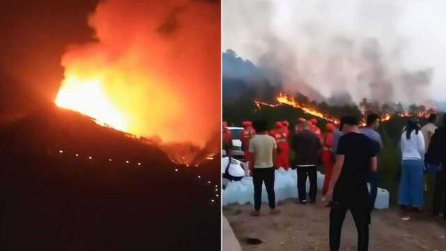 火光冲天!大理南涧县突发山火 1500余人前往扑救