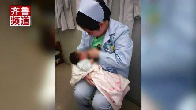 23天新生婴儿不慎碰头,在医院大哭不止,哺乳期护士为其喂奶