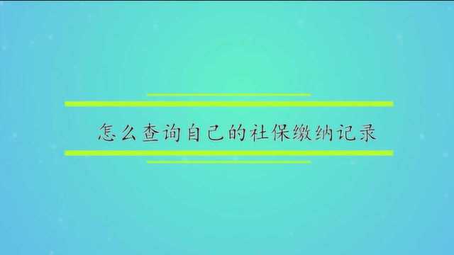 怎么查询自己的社保缴纳记录