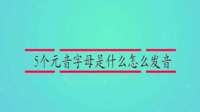 5个元音字母是什么怎么发音