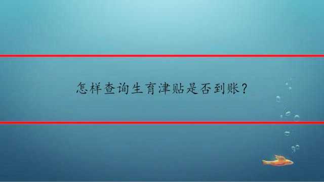 怎样查询生育津贴是否到账?