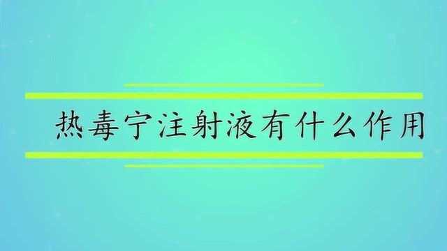 热毒宁注射液有什么作用