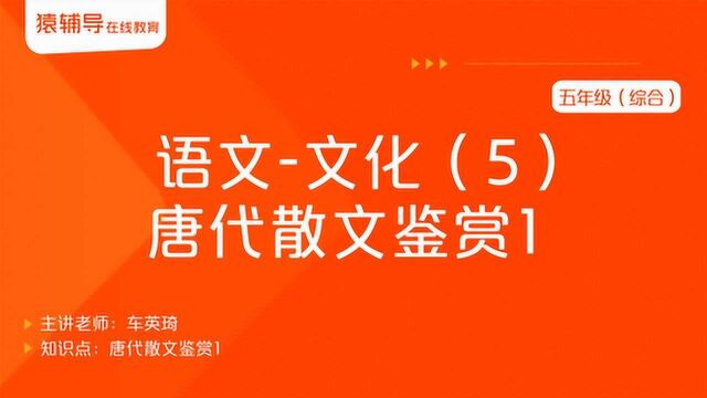 小学五年级语文(综合)《文化(5):唐代散文鉴赏1》