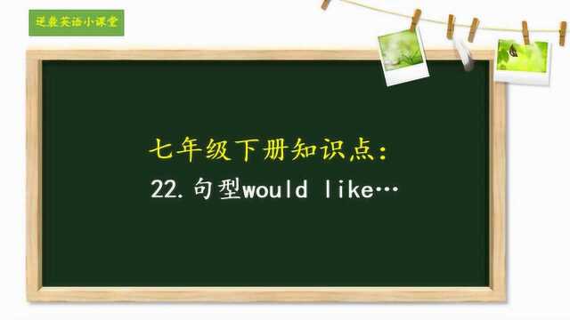 七年级下册知识点:22.句型would like…