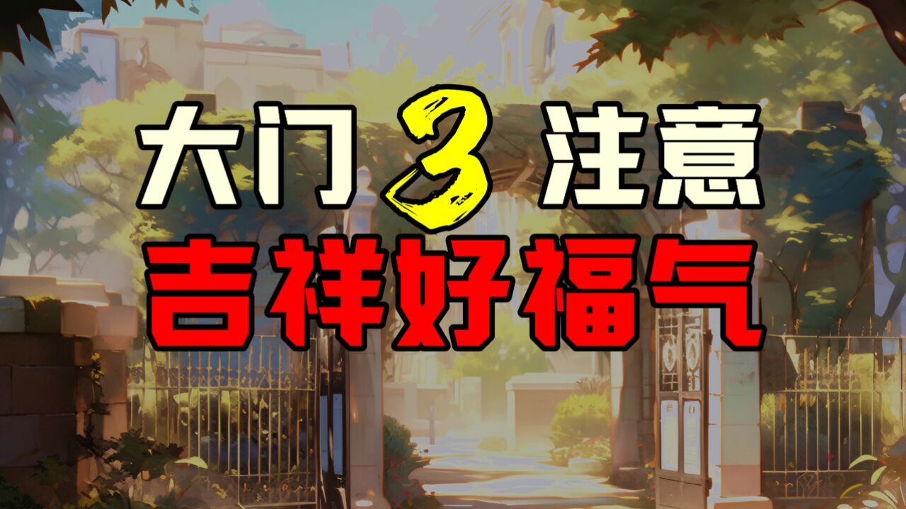 俗话说“大门3注意,吉祥好福气”,您知道是哪3注意吗?