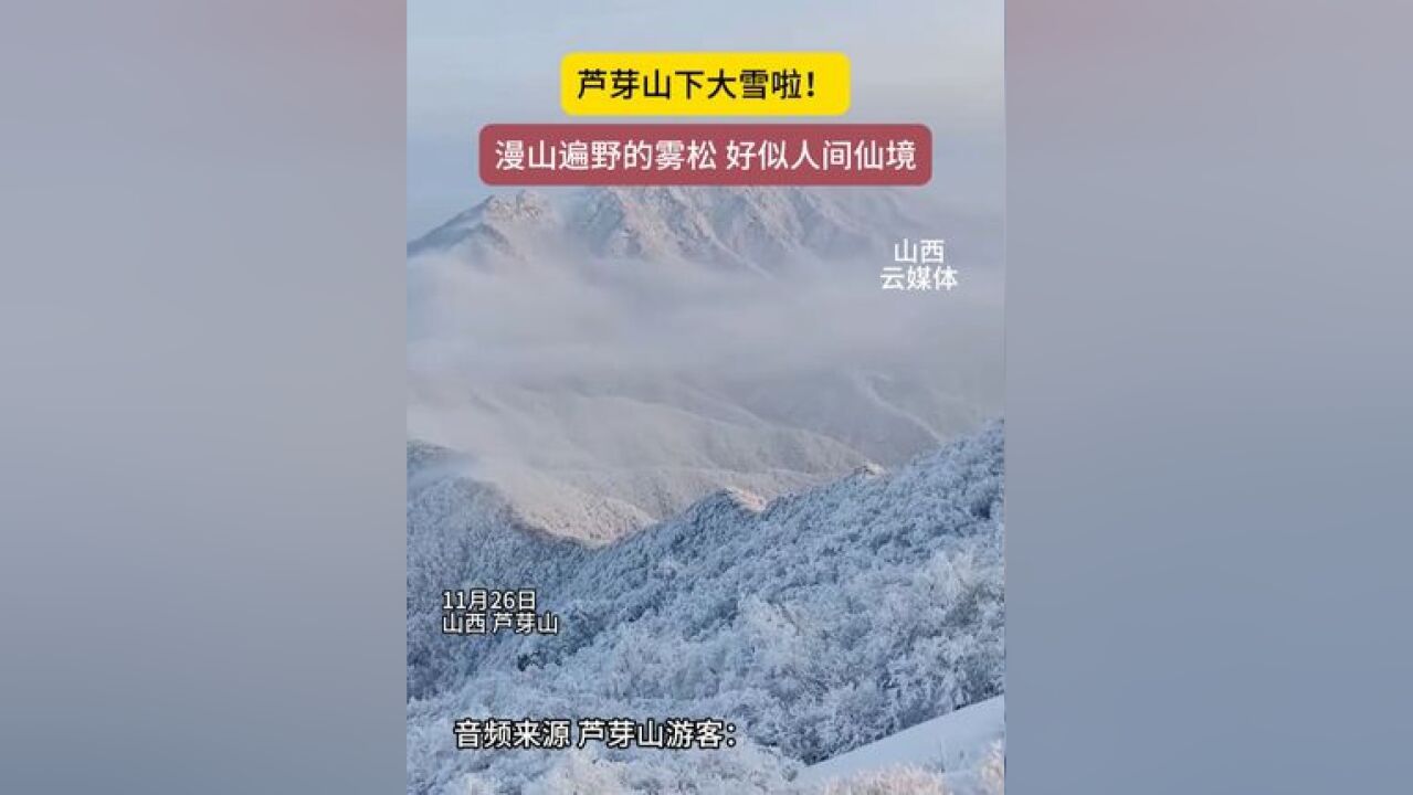 卢芽山下大雪啦!漫山遍野的雾凇 好似人间仙境