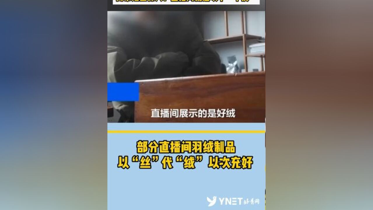 部分直播间羽绒制品以“丝”代“绒”以次充好 商家语出惊人:直播间就是吹个“牛皮”