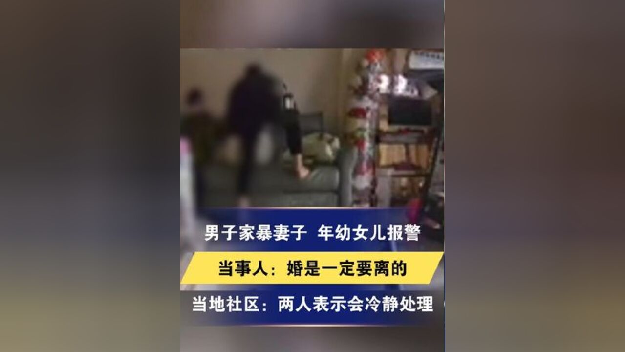 男子家暴妻子 ,年幼女儿报警 当事人:婚是一定要离的 当地社区:两人表示会冷静处理