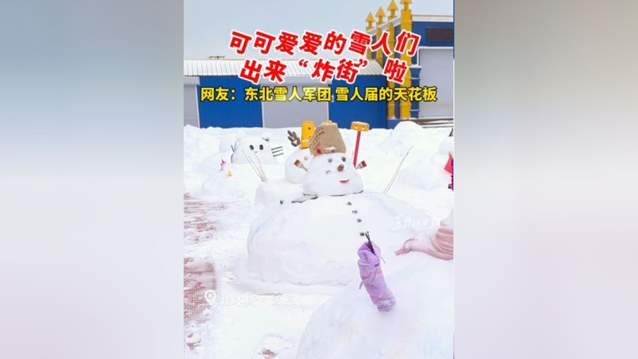 可可爱爱的雪人们出来“炸街”啦!网友:东北雪人军团 雪人届的天花板