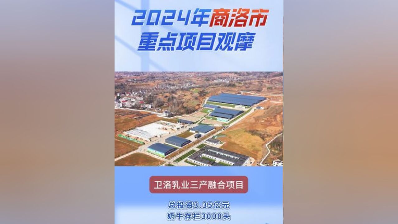 2024年商洛市重点项目观摩:卫洛乳业三产融合项目