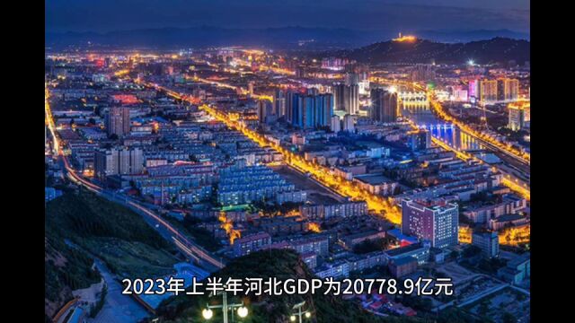 2023年上半年河北各地GDP,唐山总量第一,石家庄快速追赶