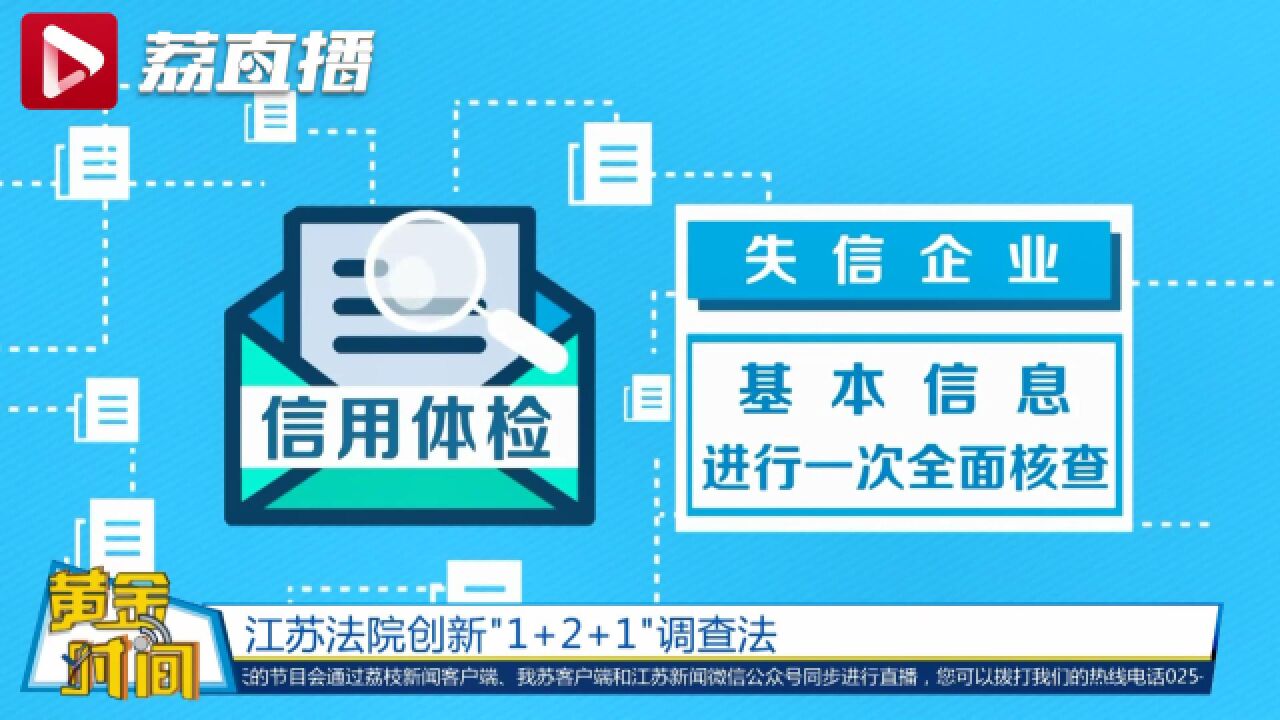 江苏法院创新调查法核查失信企业│黄金时间