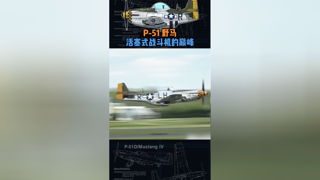 P51野马战斗机 低空通场