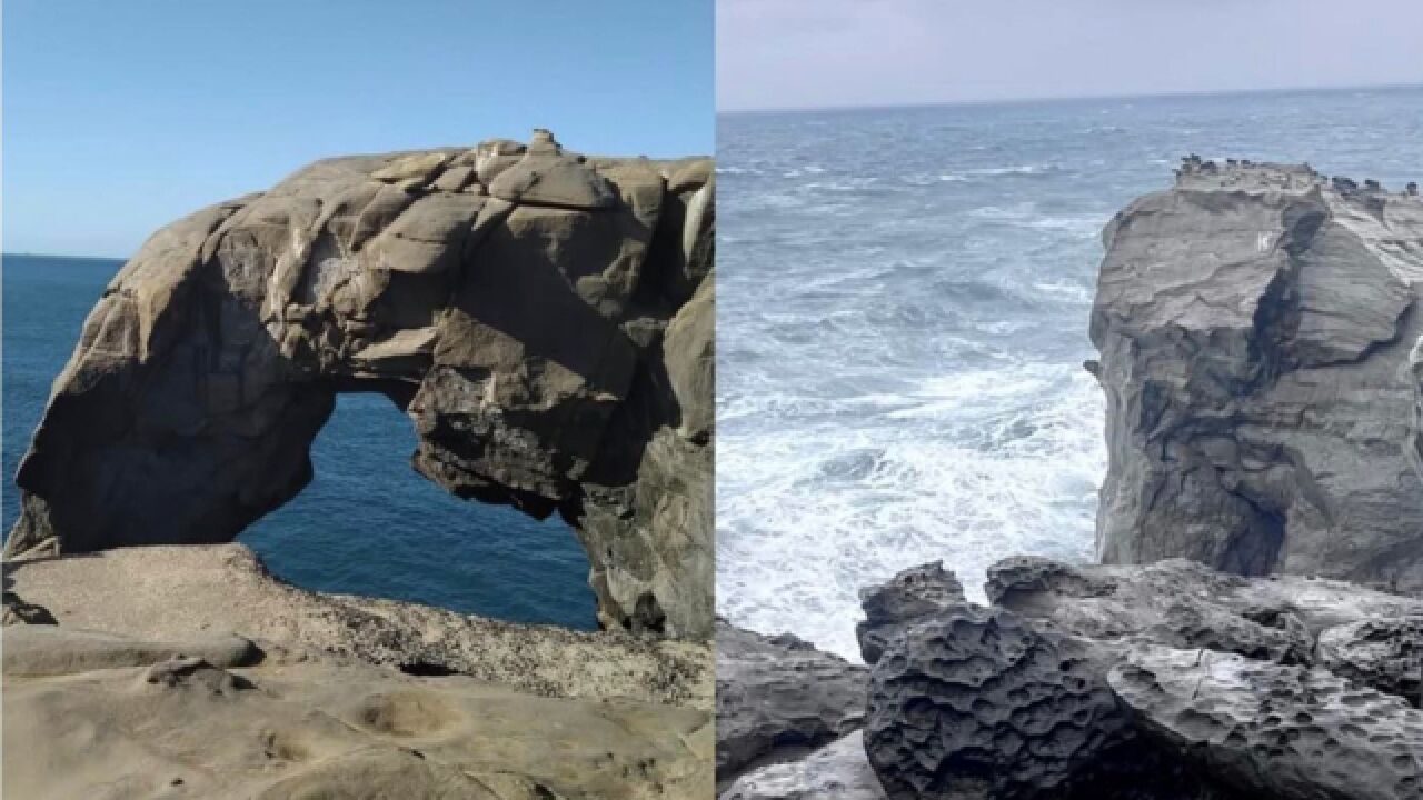 台名景“象鼻岩”断裂,鼻端坠海消失 专家曾称“千年才塌”遭打脸