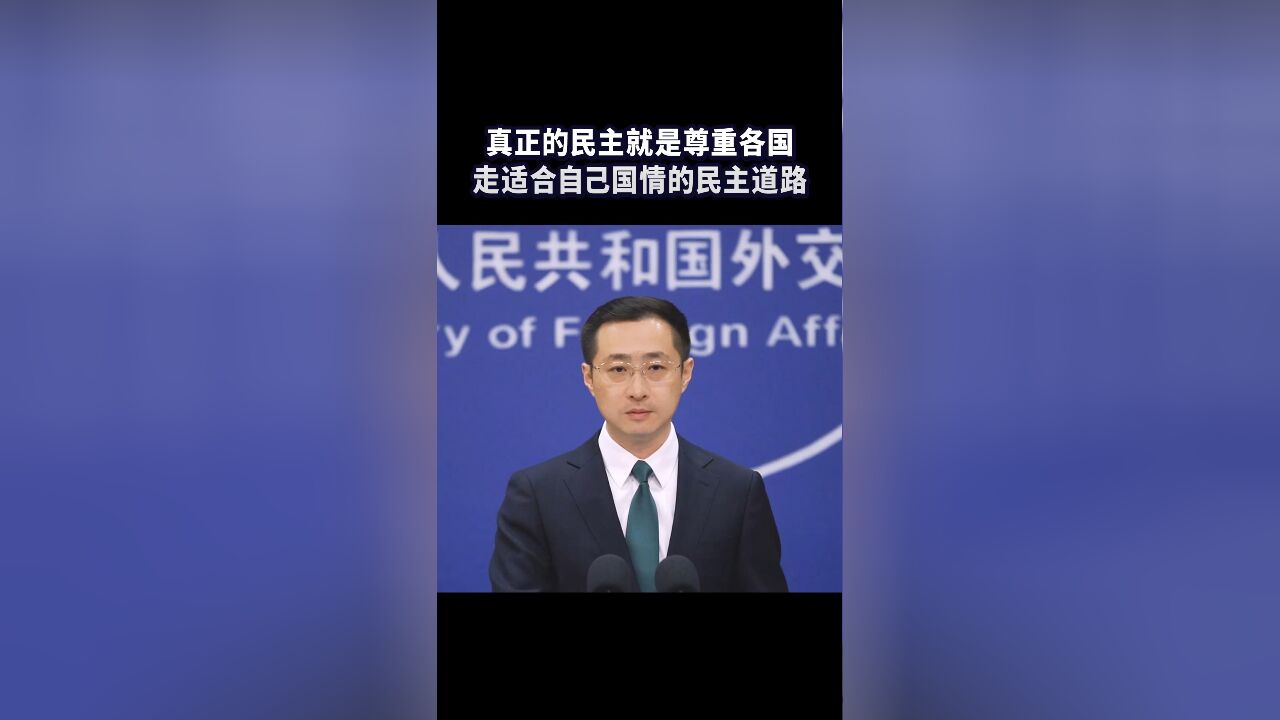 真正的民主就是尊重各国走适合自己国情的民主道路