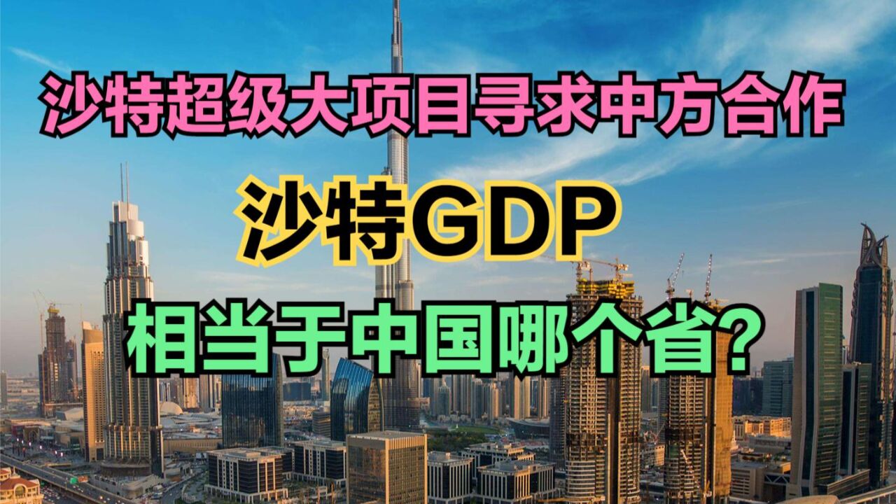 沙特超级大项目找到了中国,沙特到底多有钱?中国十强省VS沙特GDP