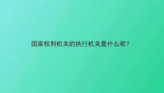 国家权利机关的执行机关是什么呢?