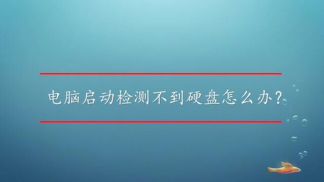 电脑启动检测不到硬盘怎么办?