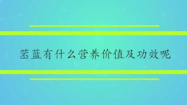 苤蓝有什么营养价值及功效呢