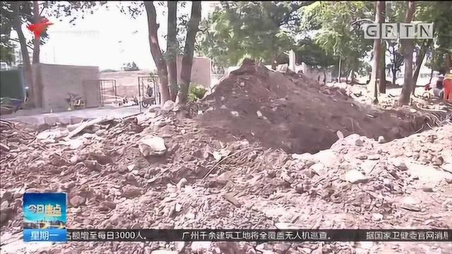 广州荔湾 珠江岸边被施工占地 休闲步道一片泥泞