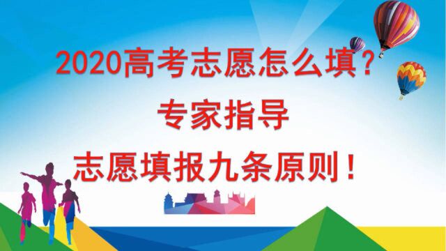 2020高考志愿怎么填?专家指导志愿填报九条原则!快来看看吧!