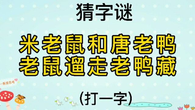 猜字谜,很有趣的谜面,都来猜猜吧