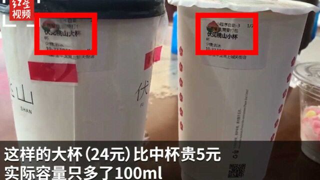 网红饮品大杯约1/3是空的!店员:公司设计