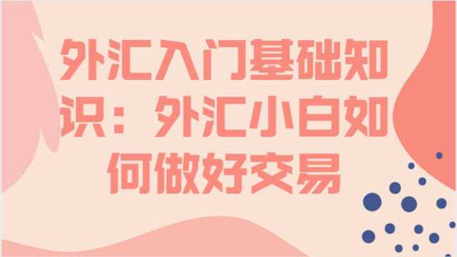 外汇入门基础知识:外汇小白如何做好交易 外汇如何判断买卖方向