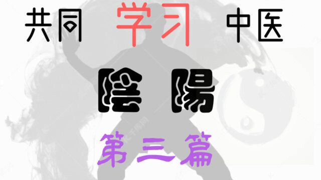 共同学中医系列—— 阴阳大论(三)