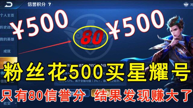 粉丝花500买星耀号,只有80信誉分!本以为亏了,结果发现赚大了