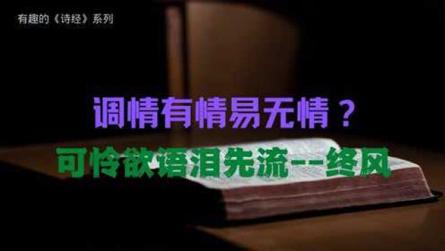 诗经之《终风》:调情有情易无情?可怜欲语泪先流